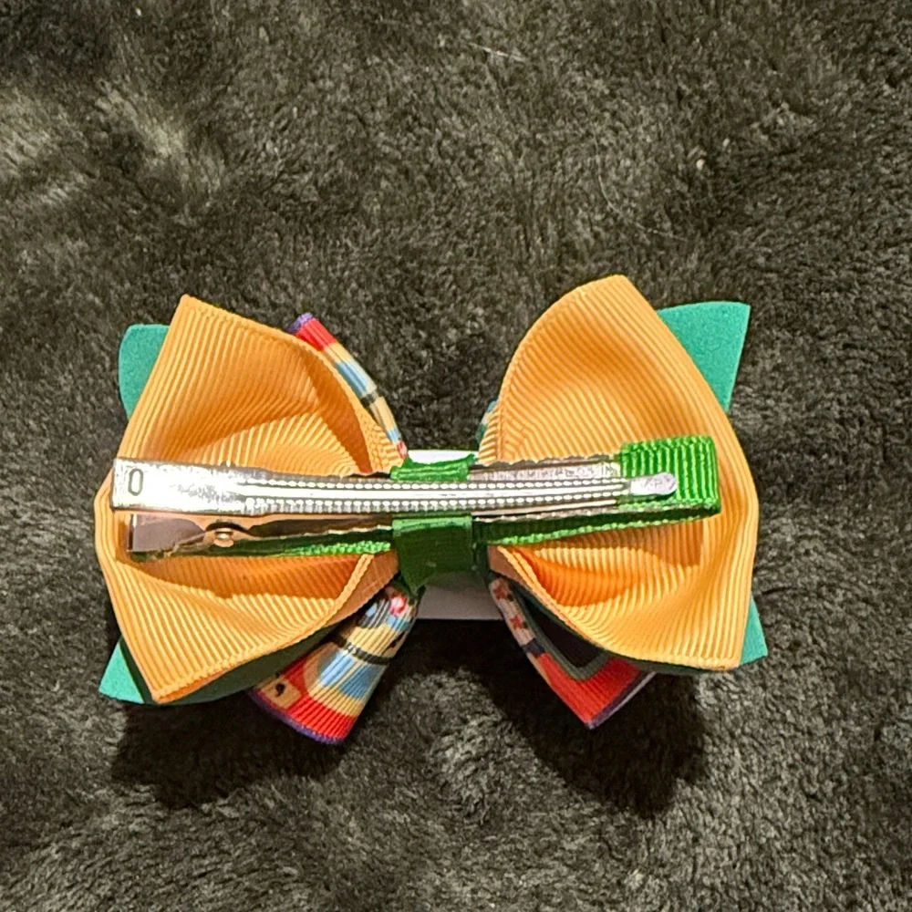 Colorful School Bus Hair Bow for Kids
